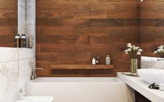 Плитка под дерево на стену в ванную — особенности и дизайн