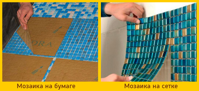 мозаика на сетке и на бумаге
