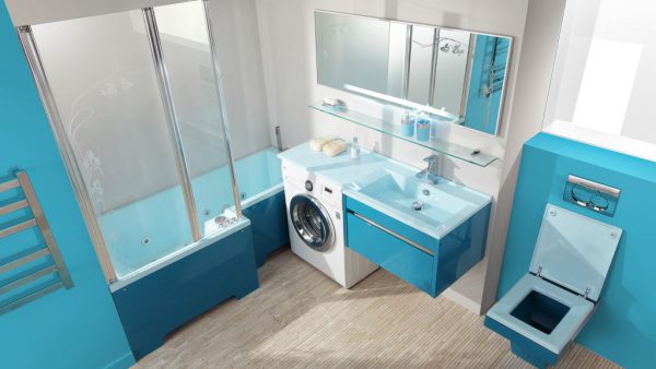 Столешница под стиральную машину с раковиной